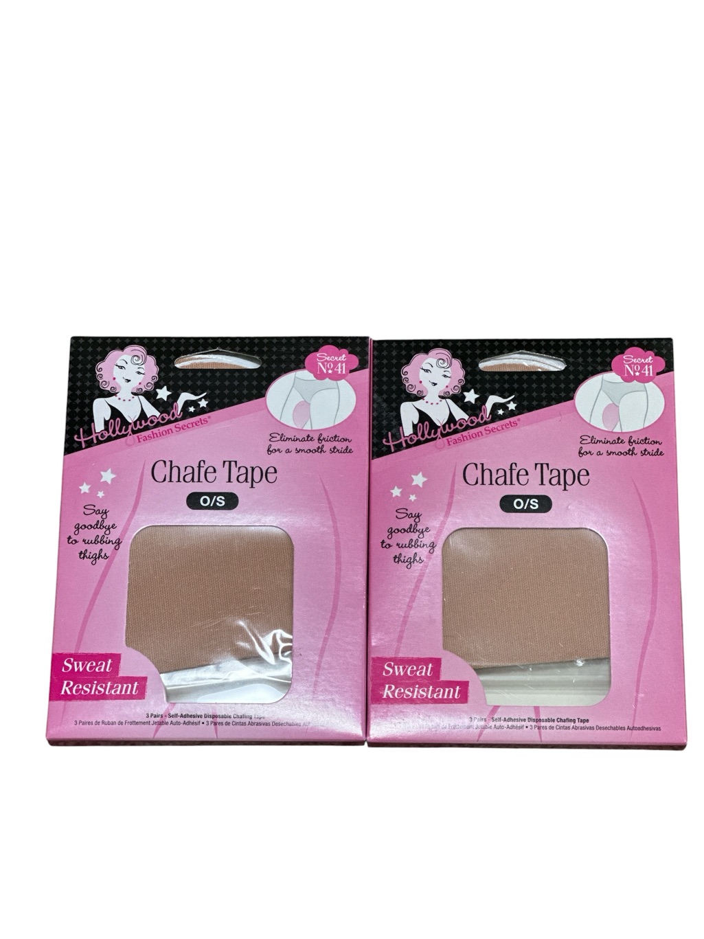 Hollywood Fashion Secrets Chafe Tape  Nude 2 Pack